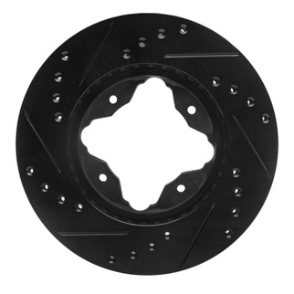 R1 90-97 Acura CL Front Right Drilled & Slotted Black Brake Rotor