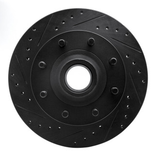 R1 95-04 Ford E-250 Econoline Front Left Drilled & Slotted Black Brake Rotor