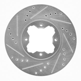 R1 91-97 Acura CL Front Left Drilled & Slotted Silver Brake Rotor