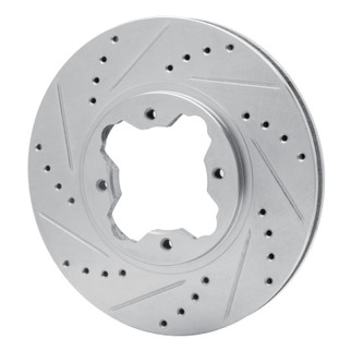 R1 91-97 Acura CL Front Left Drilled & Slotted Silver Brake Rotor