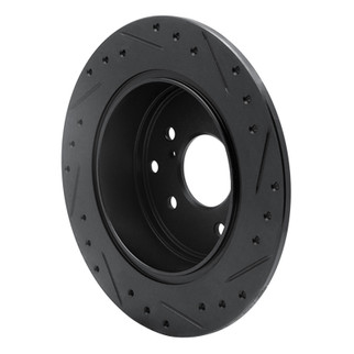 R1 90-96 Infiniti Q45 Rear Left Drilled & Slotted Black Brake Rotor