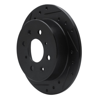 R1 88-01 Acura Integra Rear Left Drilled & Slotted Black Brake Rotor
