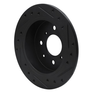 R1 88-01 Acura Integra Rear Left Drilled & Slotted Black Brake Rotor