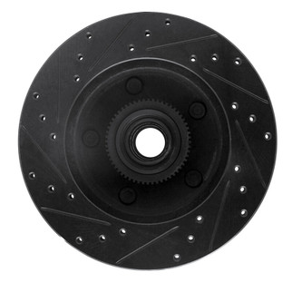 R1 94-03 Ford E-150 Club Wagon Front Right Drilled & Slotted Black Brake Rotor