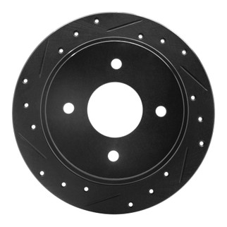 R1 90-92 Infiniti M30 Rear Left Drilled & Slotted Black Brake Rotor