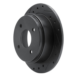 R1 90-92 Infiniti M30 Rear Left Drilled & Slotted Black Brake Rotor