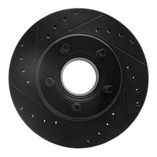 R1 93-94 Ford Explorer Front Left Drilled & Slotted Black Brake Rotor