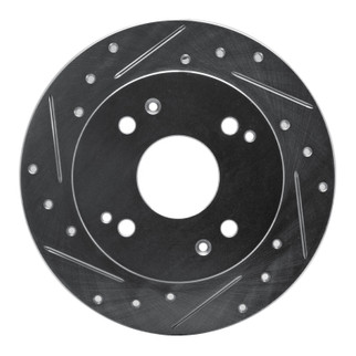 R1 92-97 Acura CL Rear Left Drilled & Slotted Silver Brake Rotor