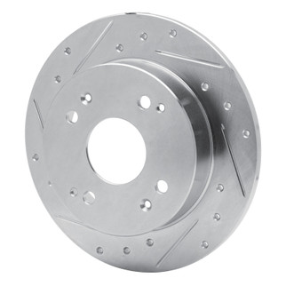 R1 92-97 Acura CL Rear Left Drilled & Slotted Silver Brake Rotor
