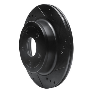 R1 08-10 Chevrolet Cobalt Rear Right Drilled & Slotted Black Brake Rotor