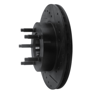 R1 93-94 Ford Explorer Front Right Drilled & Slotted Black Brake Rotor