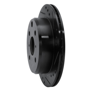 R1 82-85 Toyota Celica Rear Right Drilled & Slotted Black Brake Rotor