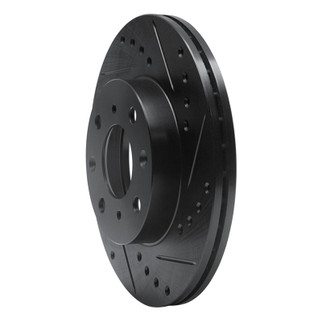 R1 86-91 Acura Integra Front Right Drilled & Slotted Black Brake Rotor