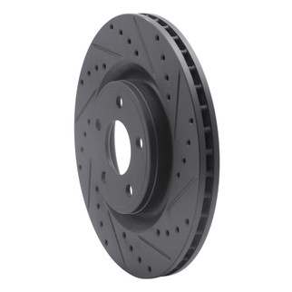 R1 07-10 Chevrolet HHR Front Right Drilled & Slotted Black Brake Rotor