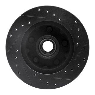 R1 86-92 Ford Bronco II Front Left Drilled & Slotted Black Brake Rotor