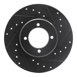 R1 72-82 Toyota CORONA Front Right Drilled & Slotted Black Brake Rotor