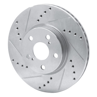 R1 08-19 Pontiac Vibe Front Left Drilled & Slotted Silver Brake Rotor