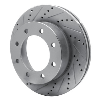 R1 05-12 Ford F-350 Super Duty 4WD Front Left Drilled & Slotted Silver Brake Rotor