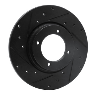 R1 74-84 Ford COURIER (USA/Canada) Front Left Drilled & Slotted Black Brake Rotor