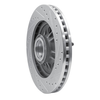 R1 99-04 Ford Expedition Front Left Drilled & Slotted Silver Brake Rotor