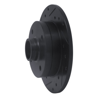 R1 81-85 Mazda RX-7 Rear Left Drilled & Slotted Black Brake Rotor