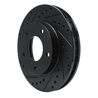 R1 69-78 Cadillac Eldorado Front/Rear Left Drilled & Slotted Black Brake Rotor