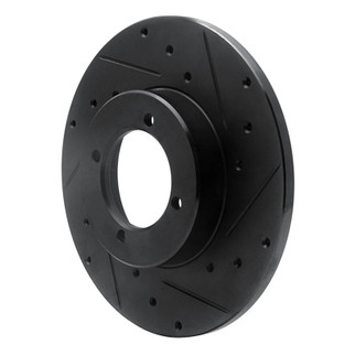 R1 74-78 Nissan 260Z Front Right Drilled & Slotted Black Brake Rotor