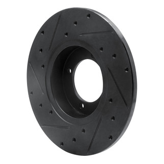 R1 74-78 Nissan 260Z Front Right Drilled & Slotted Black Brake Rotor