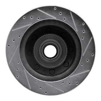 R1 95-07 Ford E-350 Econoline Front Left Drilled & Slotted Silver Brake Rotor