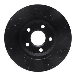 R1 97-05 Buick Park Avenue Front Left Drilled & Slotted Black Brake Rotor