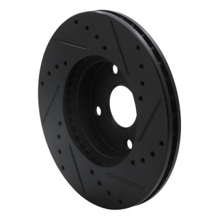 R1 90-03 Ford Escort Front Left Drilled & Slotted Black Brake Rotor