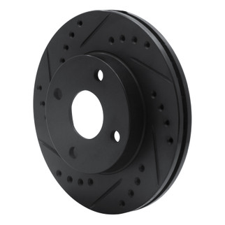 R1 90-01 Ford Escort Front Left Drilled & Slotted Black Brake Rotor