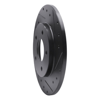 R1 94-99 Buick Regal Rear Right Drilled & Slotted Black Brake Rotor