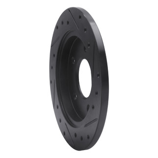 R1 88-94 Buick Regal Rear Left Drilled & Slotted Black Brake Rotor