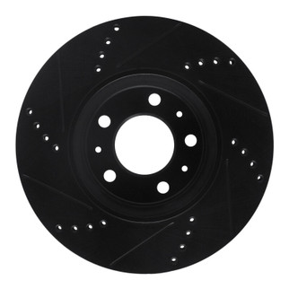 R1 06-10 Pontiac Solstice Front Right Drilled & Slotted Black Brake Rotor