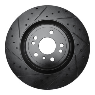 R1 13-19 Mercedes-Benz GLE400 Front Left Drilled & Slotted Black Brake Rotor