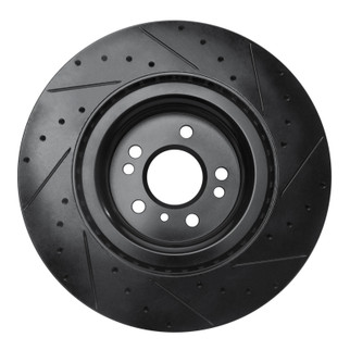 R1 13-19 Mercedes-Benz GLE400 Front Left Drilled & Slotted Black Brake Rotor