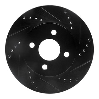R1 03-10 Chevrolet Cobalt Front Right Drilled & Slotted Black Brake Rotor