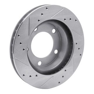 R1 76-93 Ford F-150 4WD Front Right Drilled & Slotted Silver Brake Rotor