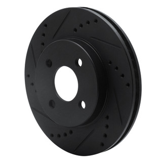 R1 03-10 Chevrolet Cobalt Front Left Drilled & Slotted Black Brake Rotor