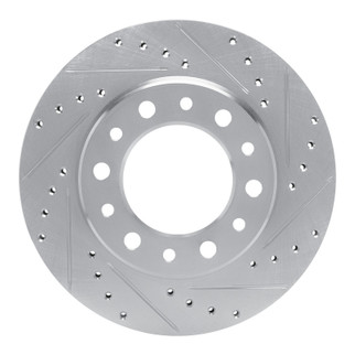 R1 76-89 Toyota Land Cruiser Front Right Drilled & Slotted Black Brake Rotor