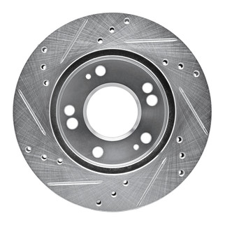 R1 90-05 Chrysler SEBRING Front Right Drilled & Slotted Silver Brake Rotor