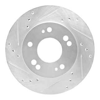 R1 90-05 Chrysler SEBRING Front Left Drilled & Slotted Silver Brake Rotor