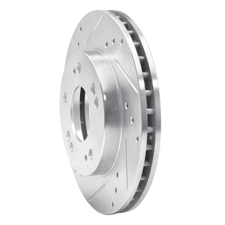 R1 90-05 Chrysler SEBRING Front Left Drilled & Slotted Silver Brake Rotor