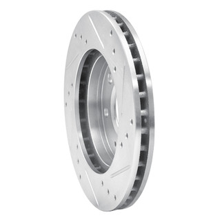 R1 90-05 Chrysler SEBRING Front Left Drilled & Slotted Silver Brake Rotor