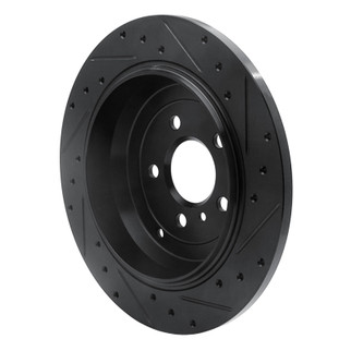 R1 06-12 Mercedes-Benz R320 Rear Left Drilled & Slotted Black Brake Rotor