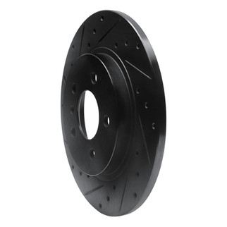 R1 05-05 Buick Terraza Rear Left Drilled & Slotted Black Brake Rotor