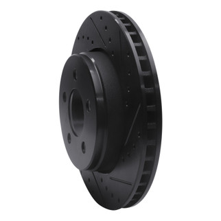 R1 07-12 Dodge Nitro Front Right Drilled & Slotted Black Brake Rotor
