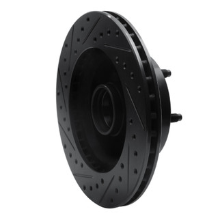 R1 86-92 Jeep Cherokee Front Right Drilled & Slotted Black Brake Rotor