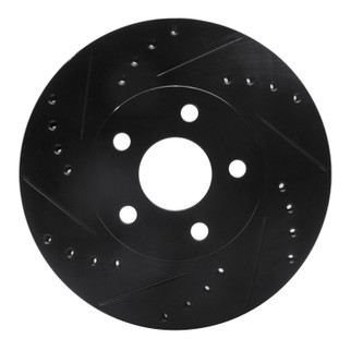 R1 90-05 Buick Skylark Front Left Drilled & Slotted Black Brake Rotor